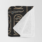 Egyptian hieroglyphs pattern Gold Abalone Throw Blanket Gallery Image 3