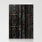 Egyptian hieroglyphs pattern Gold Abalone Stationery Card Gallery Image 2