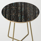 Egyptian hieroglyphs pattern Gold Abalone Side Table Gallery Image 2