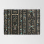 Egyptian hieroglyphs pattern Gold Abalone Rug Gallery Image 2