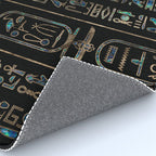 Egyptian hieroglyphs pattern Gold Abalone Rug Gallery Image 4