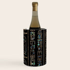 Egyptian hieroglyphs pattern Gold Abalone Wine Chiller Gallery Image 1