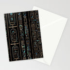 Egyptian hieroglyphs pattern Gold Abalone Stationery Card Gallery Image 2