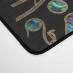 Egyptian hieroglyphs pattern Gold Abalone Desk Mat Gallery Image 4