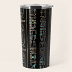 Egyptian hieroglyphs pattern Gold Abalone Travel Mug Gallery Image 1