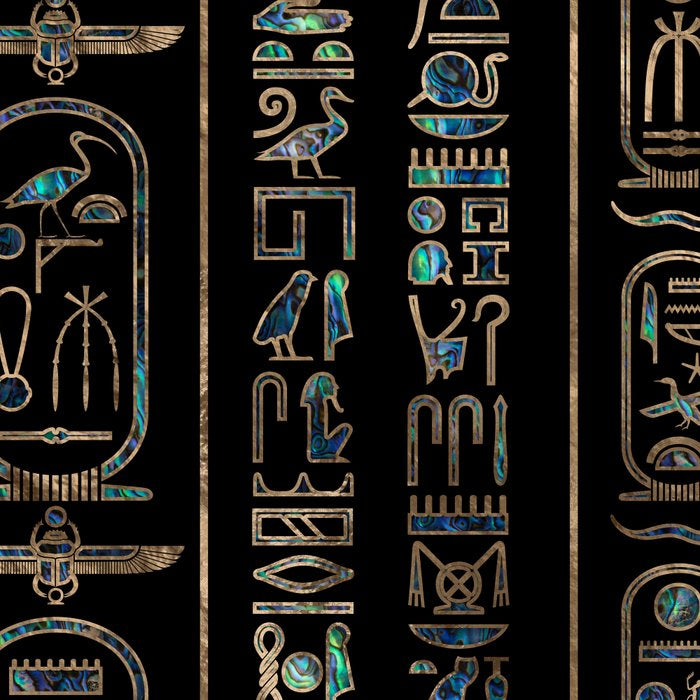Egyptian hieroglyphs pattern Gold Abalone Coffee Mug Gallery Image 2