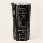 Egyptian hieroglyphs pattern Gold Abalone Travel Mug Gallery Image 3