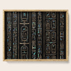 Egyptian hieroglyphs pattern Gold Abalone Serving Tray Gallery Image 1