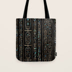 Egyptian hieroglyphs pattern Gold Abalone Tote Bag Gallery Image 1