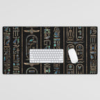Egyptian hieroglyphs pattern Gold Abalone Desk Mat Gallery Image 1
