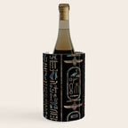 Egyptian hieroglyphs pattern Gold Abalone Wine Chiller Gallery Image 2