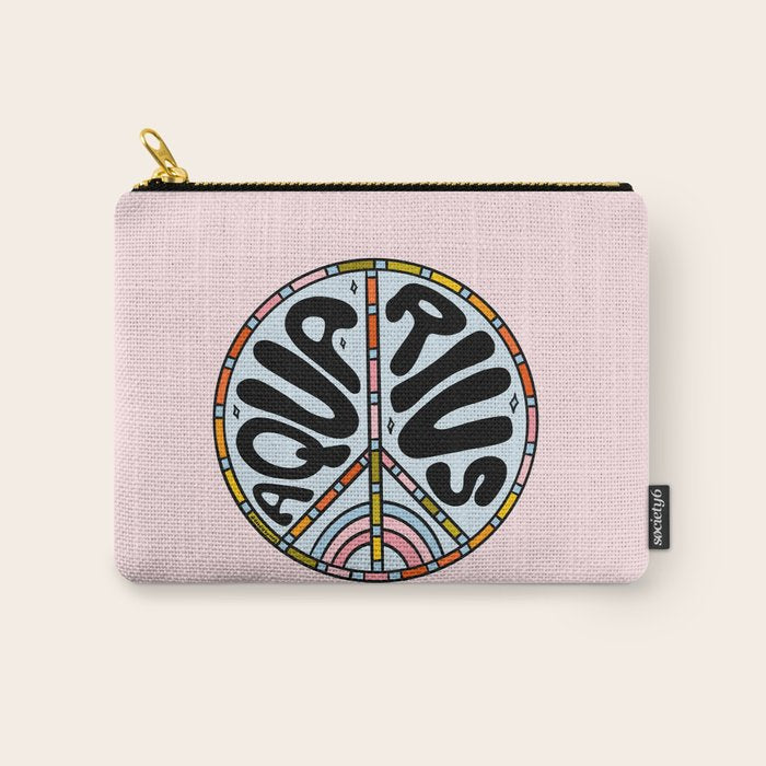 Aquarius Peace Sign Carry All Pouch Gallery Image 1