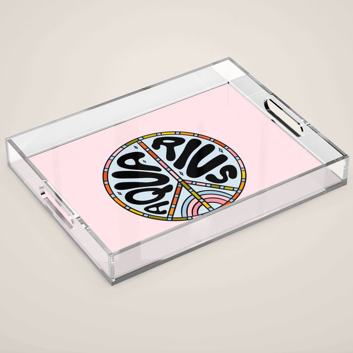 Aquarius Peace Sign Acrylic Tray Gallery Image 1