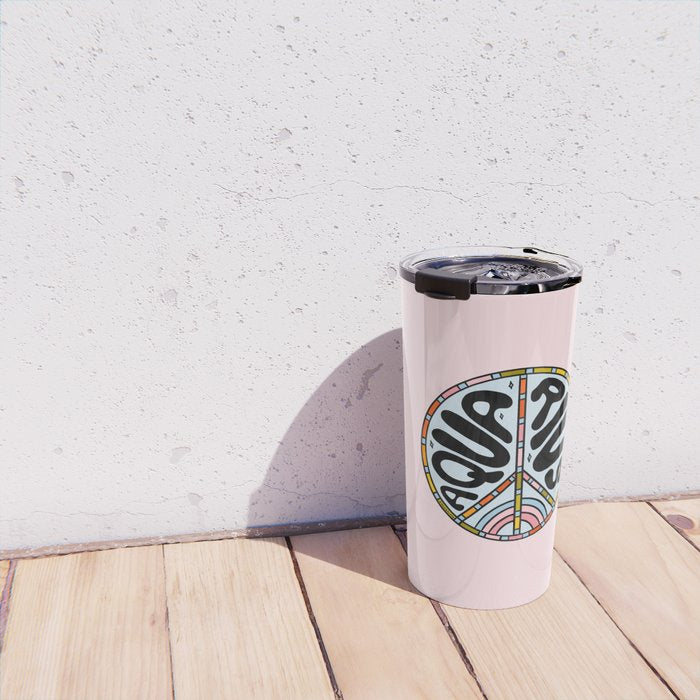 Aquarius Peace Sign Travel Mug Gallery Image 4