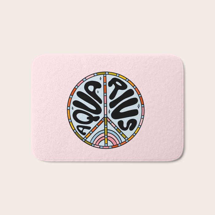 Aquarius Peace Sign Bath Mat Gallery Image 1