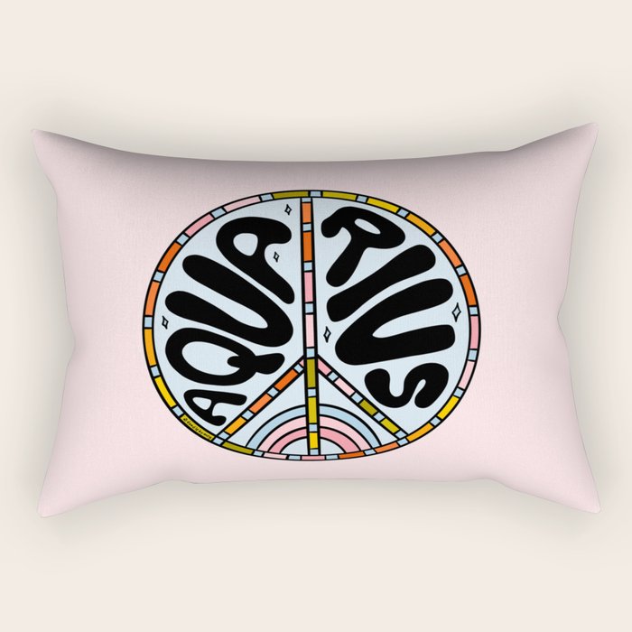 Aquarius Peace Sign Rectangular Pillow Gallery Image 1