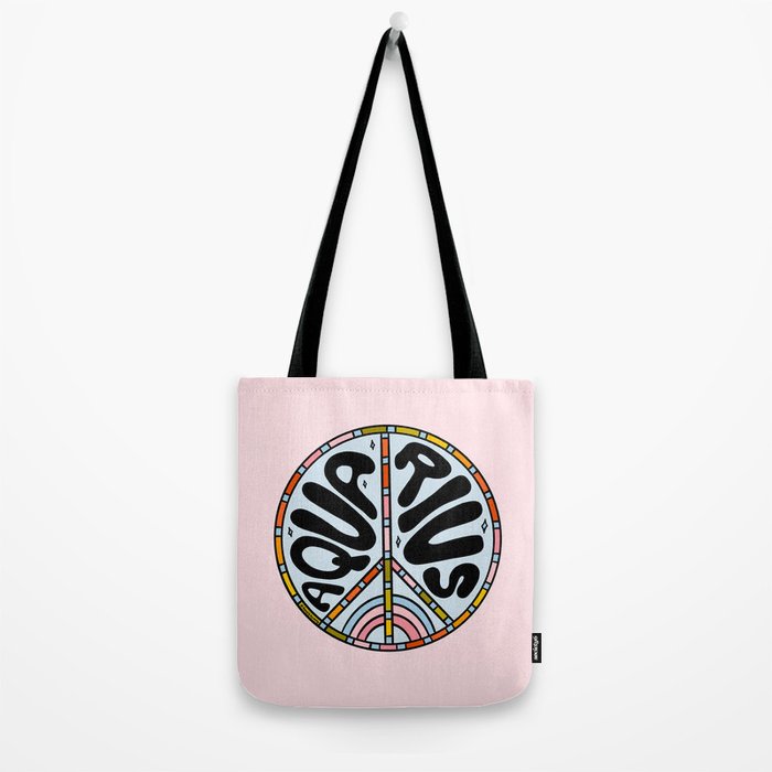 Aquarius Peace Sign Tote Bag Gallery Image 2