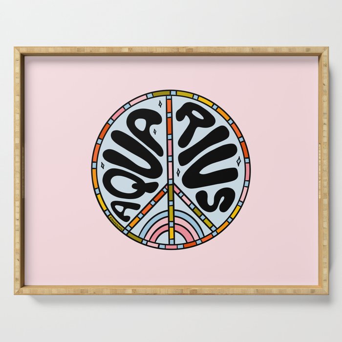 Aquarius Peace Sign Serving Tray Gallery Image 1