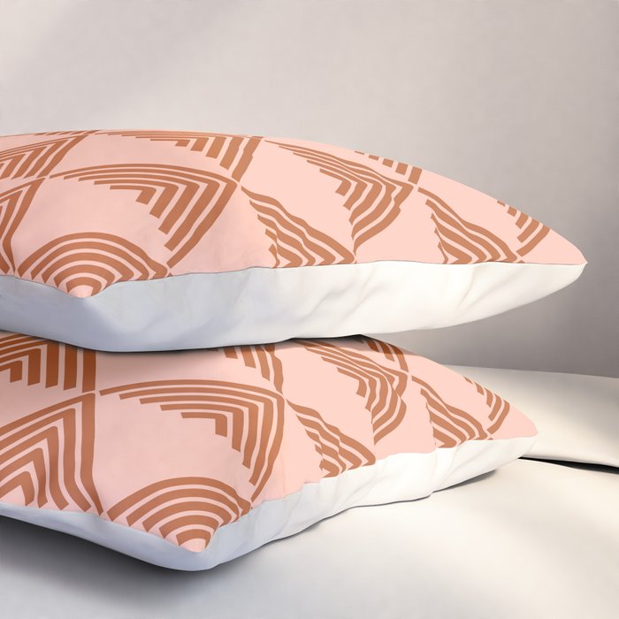 Triangular Lines in Terracotta and Blush Pillow Sham Gallery Image 3