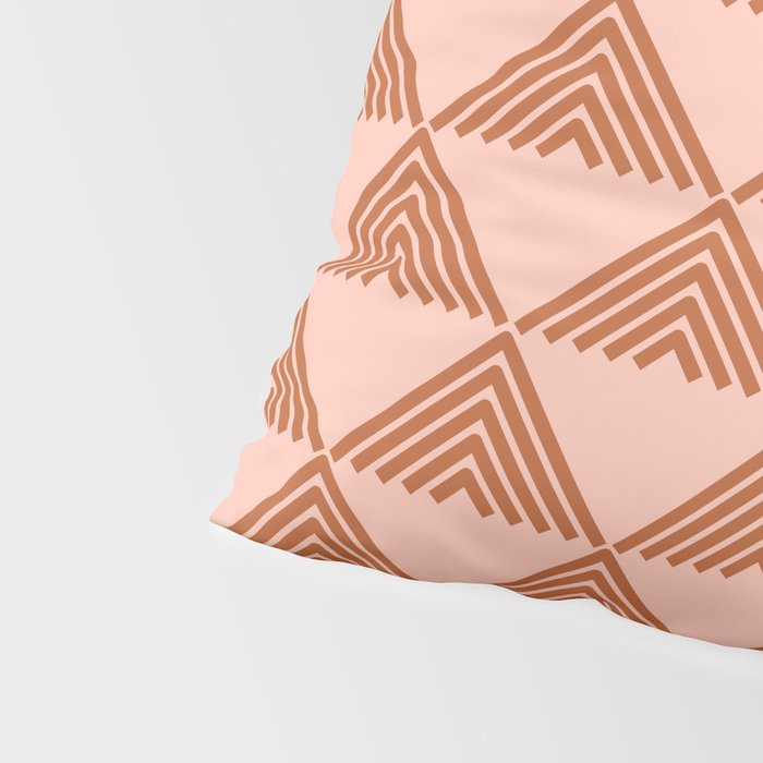 Triangular Lines in Terracotta and Blush Pillow Sham Gallery Image 4