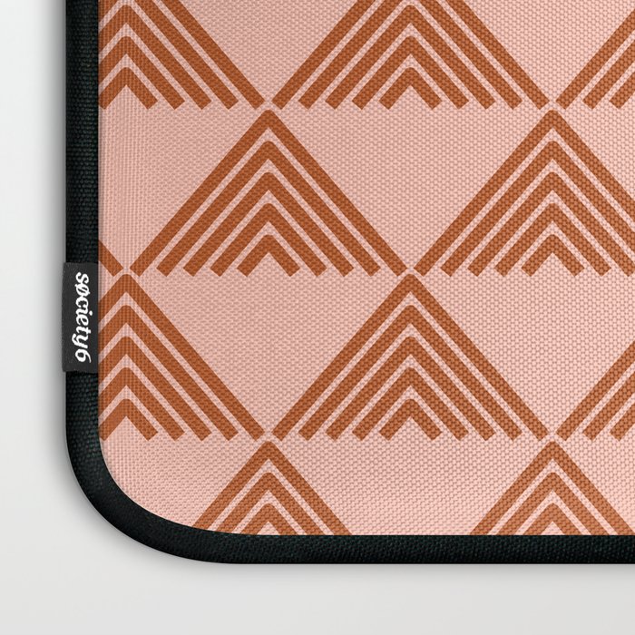 Triangular Lines in Terracotta and Blush Laptop Sleeve Gallery Image 3