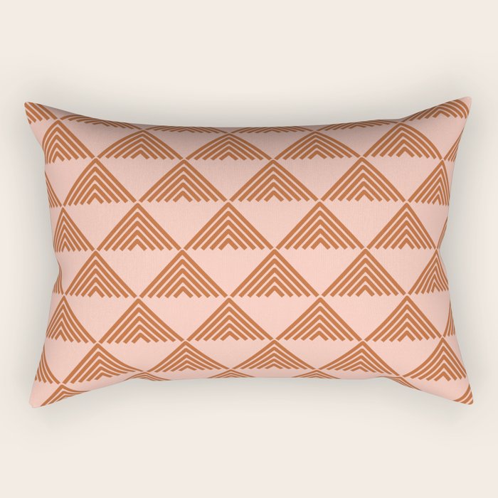 Triangular Lines in Terracotta and Blush Rectangular Pillow Gallery Image 2