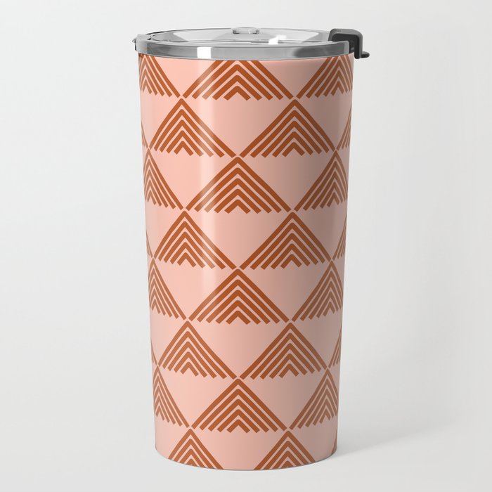 Triangular Lines in Terracotta and Blush Travel Mug Gallery Image 2