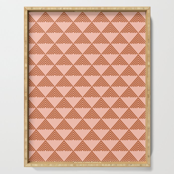 Triangular Lines in Terracotta and Blush Serving Tray Gallery Image 1