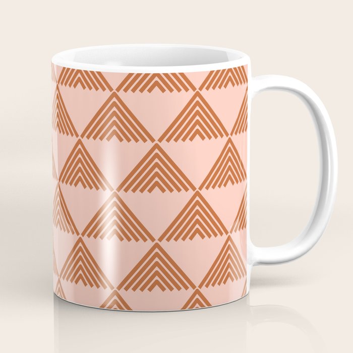 Triangular Lines in Terracotta and Blush Coffee Mug Gallery Image 1