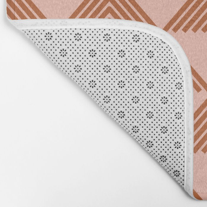 Triangular Lines in Terracotta and Blush Bath Mat Gallery Image 2