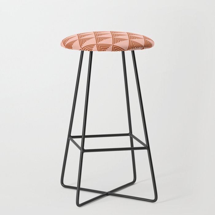 Triangular Lines in Terracotta and Blush Stool Gallery Image 1