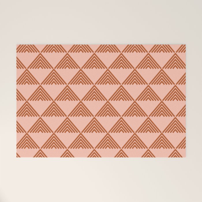 Triangular Lines in Terracotta and Blush Welcome Mat Gallery Image 1