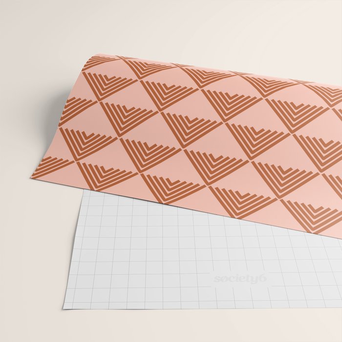 Triangular Lines in Terracotta and Blush Wrapping Paper Gallery Image 2