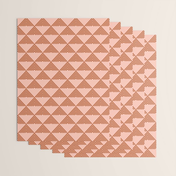 Triangular Lines in Terracotta and Blush Wrapping Paper Gallery Image 3