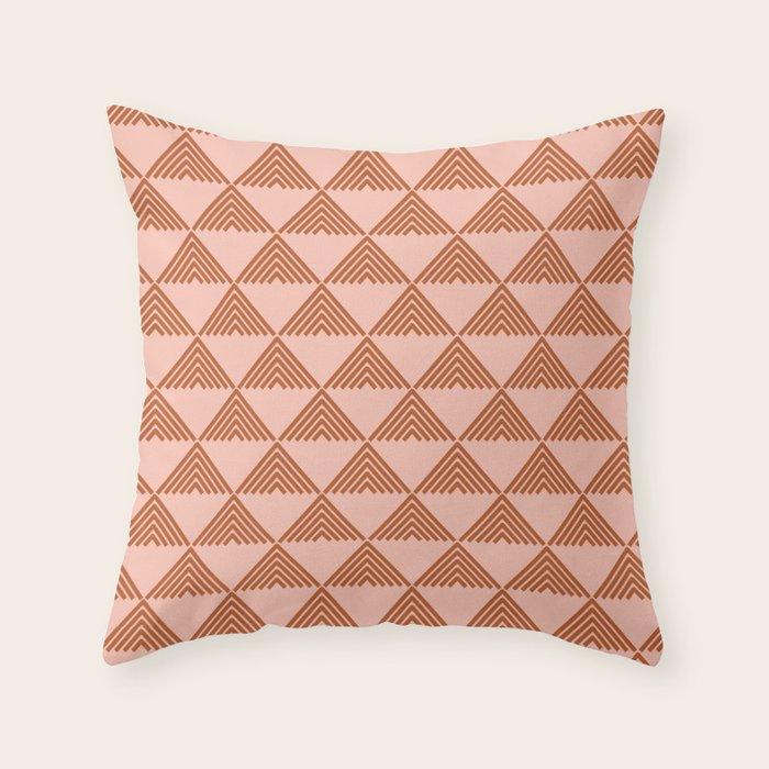 Triangular Lines in Terracotta and Blush Throw Pillow Gallery Image 6