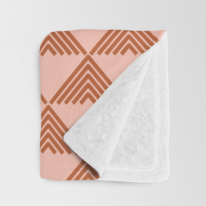 Triangular Lines in Terracotta and Blush Throw Blanket Gallery Image 3
