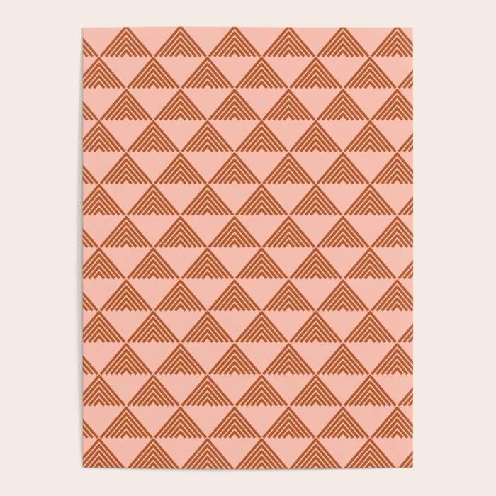 Triangular Lines in Terracotta and Blush Poster Gallery Image 4