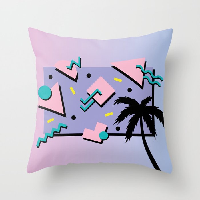 Memphis Pattern 25 - Miami Vice / 80s Retro / Palm Tree Throw Pillow Gallery Image 6