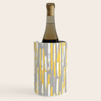 Colorful Stripes, Abstract Art, Yellow and Gray Wine Chiller Gallery Image 1