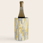 Colorful Stripes, Abstract Art, Yellow and Gray Wine Chiller Gallery Image 3
