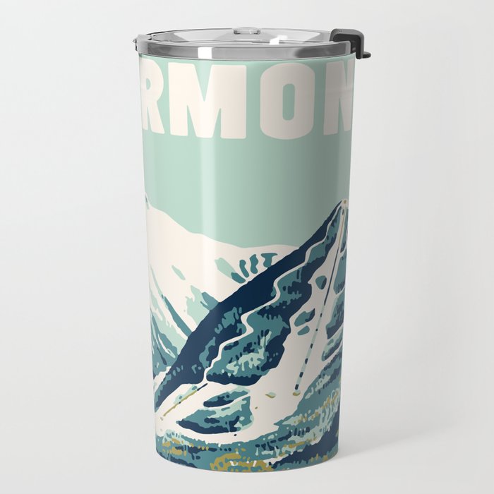 2021 Ski Stowe Vermont Vintage Poster  Travel Mug Gallery Image 2