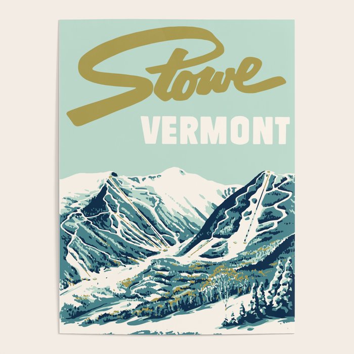 2021 Ski Stowe Vermont Vintage Poster  Poster Gallery Image 4
