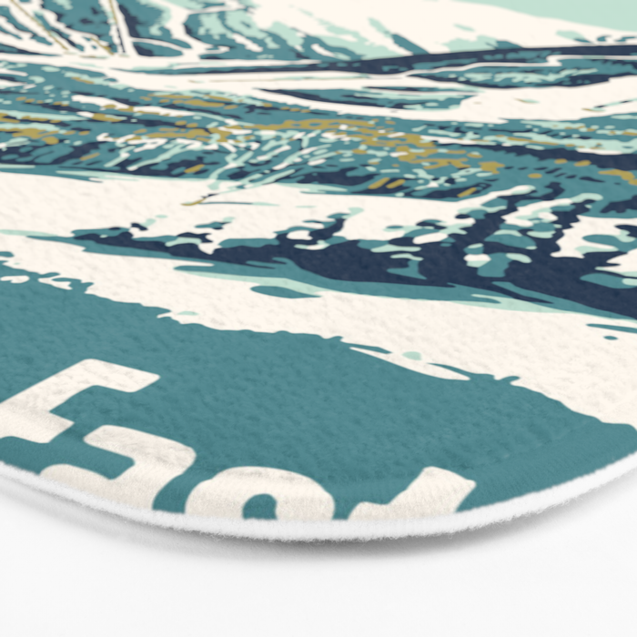 2021 Ski Stowe Vermont Vintage Poster  Bath Mat Gallery Image 3