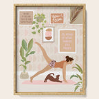 Yoga Girl Power with cat & plants Serving Tray Gallery Image 1