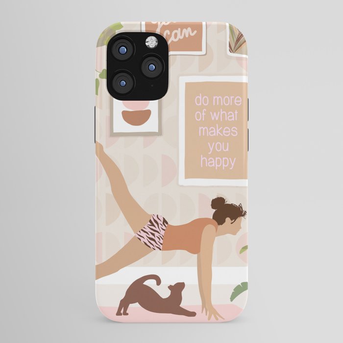 Yoga Girl Power with cat & plants iPhone Case Gallery Image 43