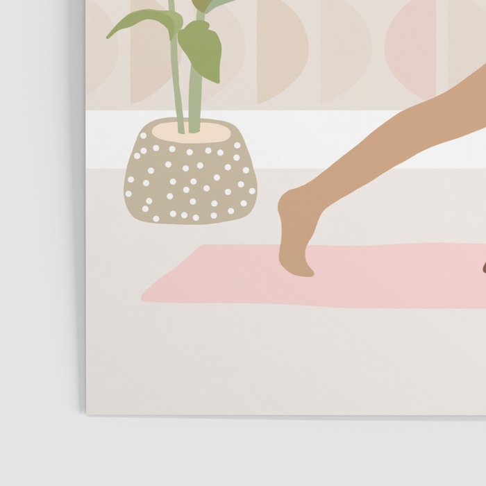 Yoga Girl Power with cat & plants Poster Gallery Image 3