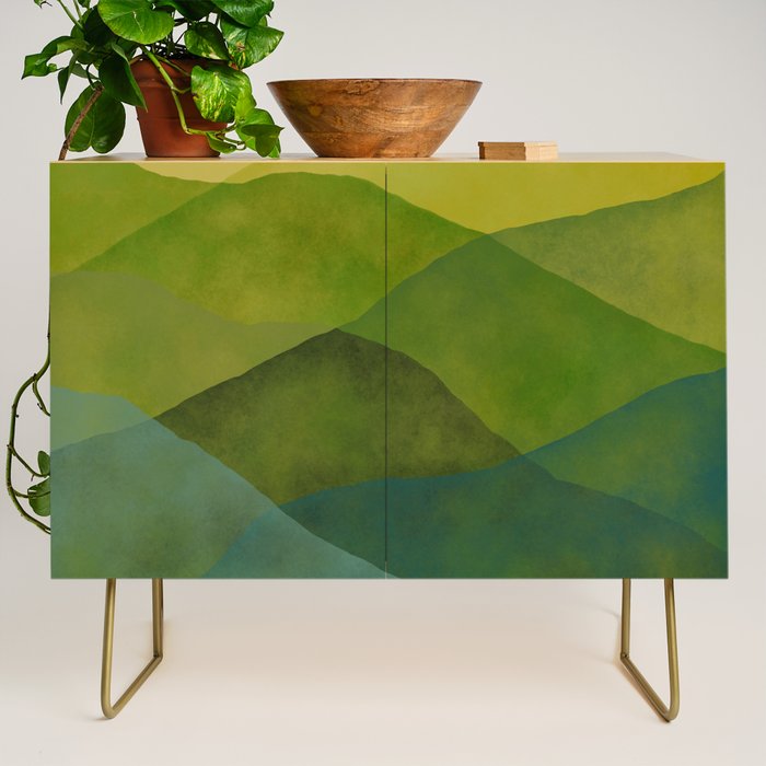 Abstract  Art Print - Watercolor Mountain #7 Credenza Gallery Image 1