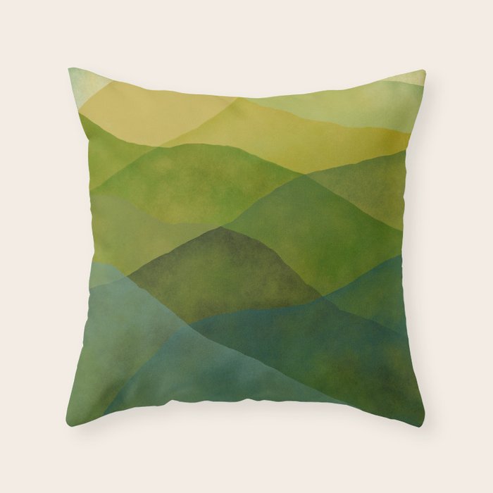 Abstract  Art Print - Watercolor Mountain #7 Throw Pillow Gallery Image 6