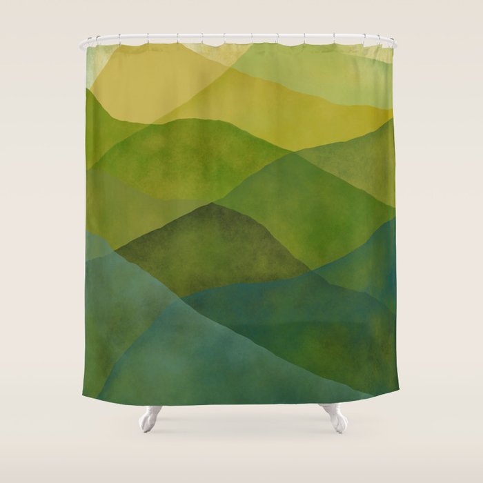 Abstract  Art Print - Watercolor Mountain #7 Shower Curtain Gallery Image 1