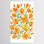 Watercolor California poppies Tablecloth Gallery Image 2